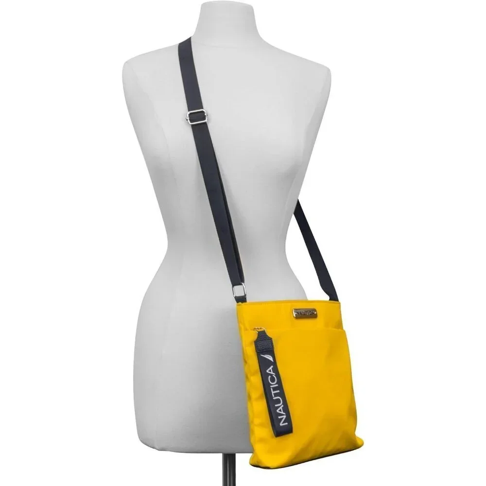 Women's Sunny (Yellow) Nylon Crossbody Bag Purse with Adjustable Shoulder Strap